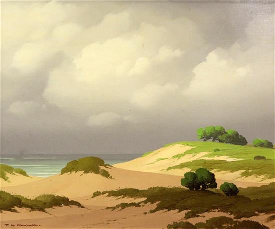 § Pierre de Clausade (1910-1976) Paysage un Jour dOrage 12.5 x 15.5in.